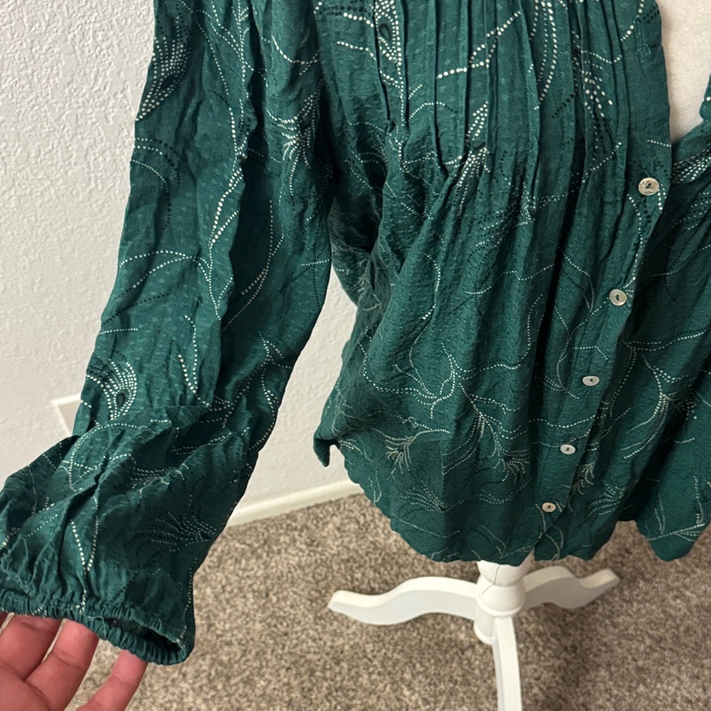 Daniel Rainn Button Down Green Blouse - image 5